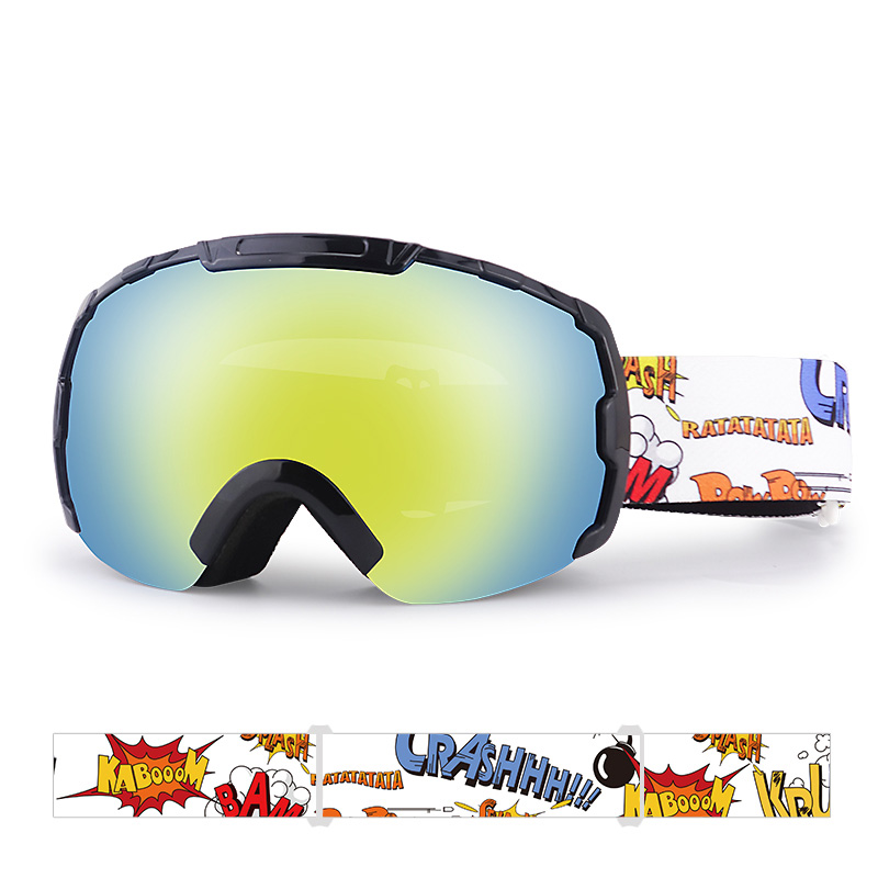 Lunettes de ski anti-buée à sangle élastique